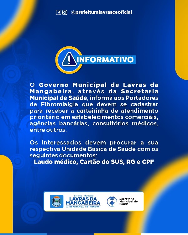 Saúde! Governo Municipal de Lavras da Mangabeira.